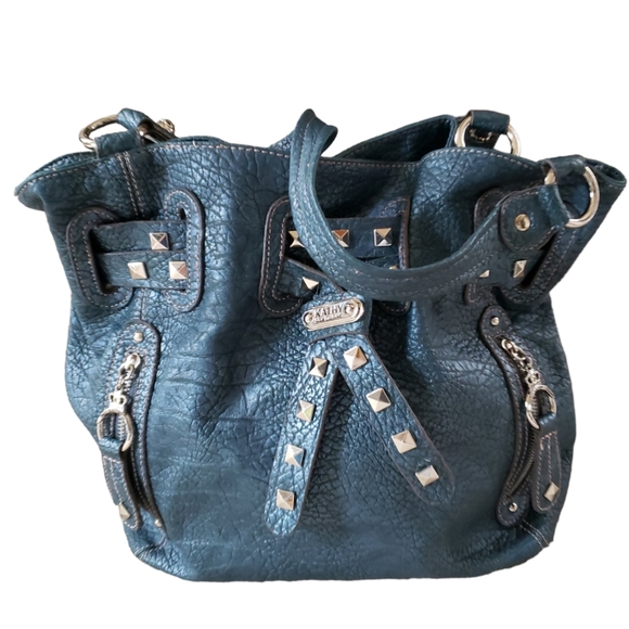 Kathy Van Zeeland Bags Kathy Van Zeeland Large Blue Purse Bag Sheen